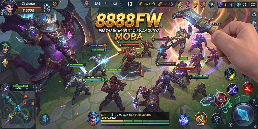Gameplay MOBA yang intens dan grafis menawan dalam 888FW.