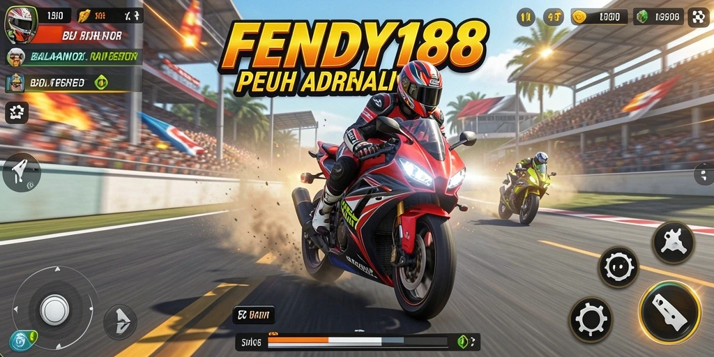 Tampilan screenshot FENDY188 menampilkan aksi balapan motor yang seru.