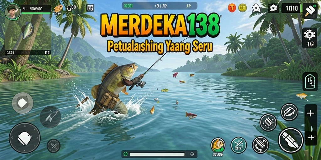 Screenshot gameplay MEMDEKA138 menunjukkan aksi memancing yang seru.