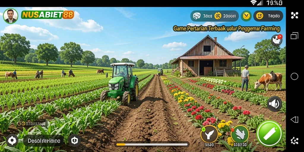Screenshot gameplay <strong>NUSABET88</strong> menampilkan aktivitas bertani yang menarik.