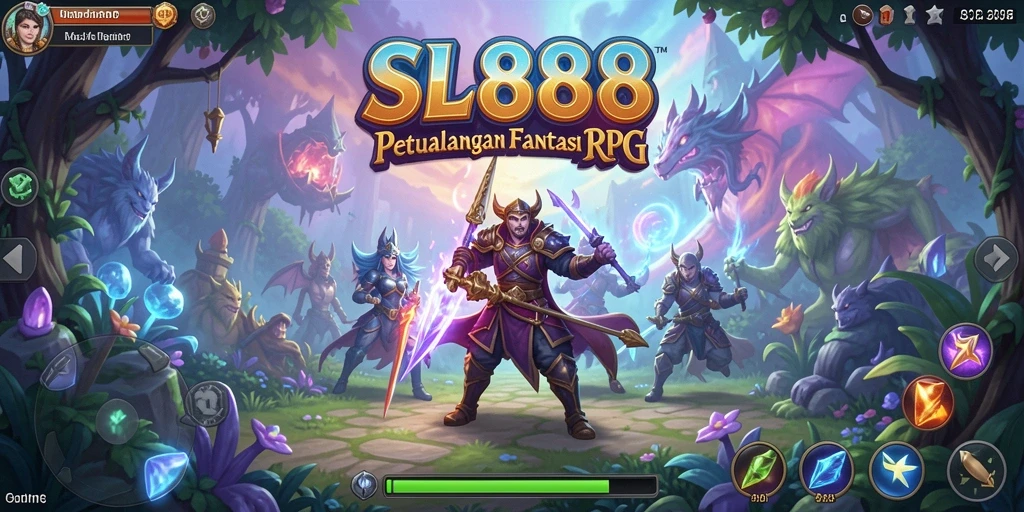 Screenshot utama SL888 dengan aksi RPG yang mendebarkan.
