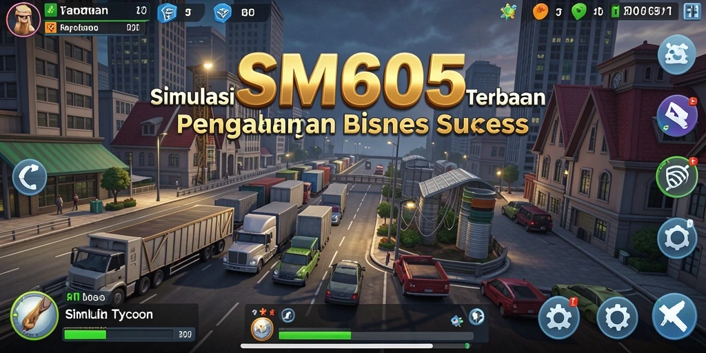 Tampilan gameplay SM605 yang menarik dan interaktif dalam dunia Tycoon.
