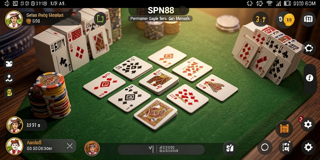 Tampilan gameplay SPN88 yang seru dalam permainan Gaple.