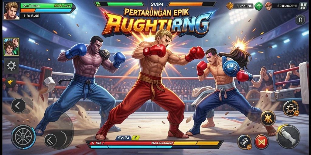 Tampilan gameplay SVIP4 dengan pertarungan yang intens dan aksi cepat.