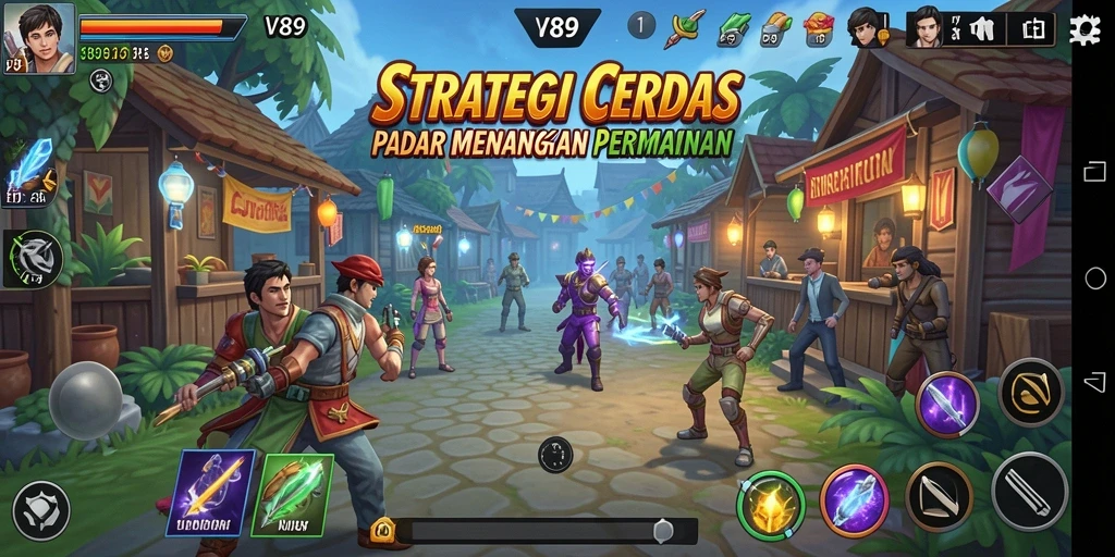 Tampilan gameplay V89 dengan elemen strategi yang mendebarkan.